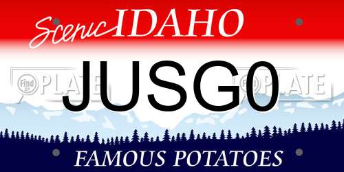 JUSG0 Idaho License Plate