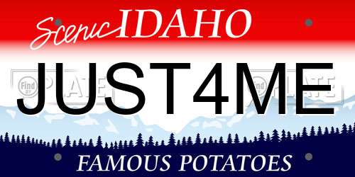 JUST4ME Idaho License Plate