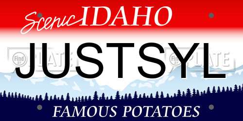 JUSTSYL Idaho License Plate