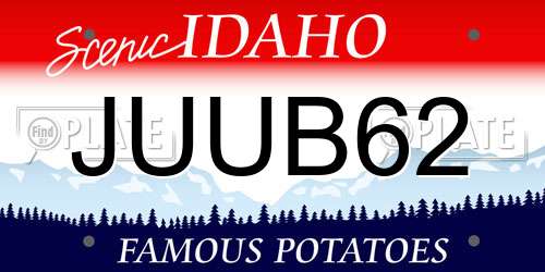 JUUB62 Idaho License Plate