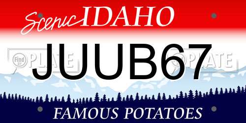 JUUB67 Idaho License Plate