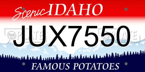 JUX7550 Idaho License Plate