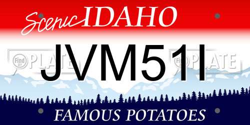JVM51I Idaho License Plate