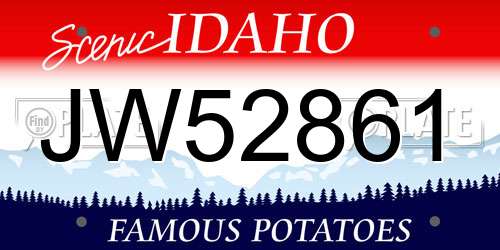 JW52861 Idaho License Plate