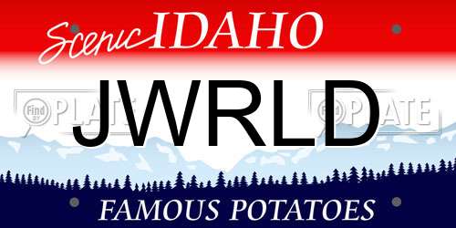 JWRLD Idaho License Plate