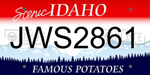 JWS2861 Idaho License Plate