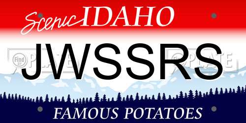JWSSRS Idaho License Plate