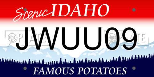 JWUU09 Idaho License Plate