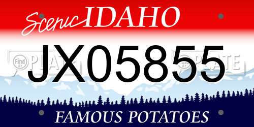 JX05855 Idaho License Plate