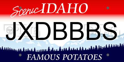 JXDBBBS Idaho License Plate