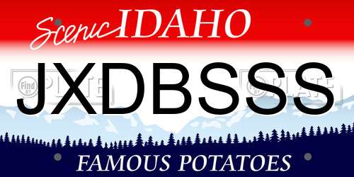 JXDBSSS Idaho License Plate