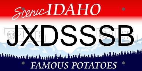 JXDSSSB Idaho License Plate