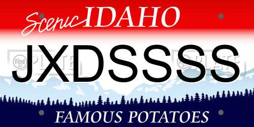 JXDSSSS Idaho License Plate