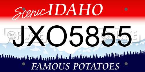JXO5855 Idaho License Plate