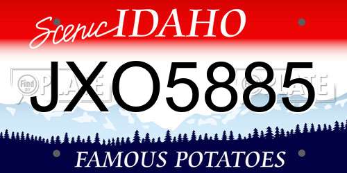 JXO5885 Idaho License Plate