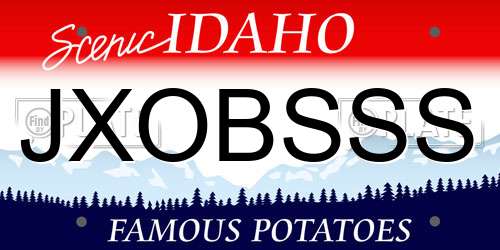 JXOBSSS Idaho License Plate