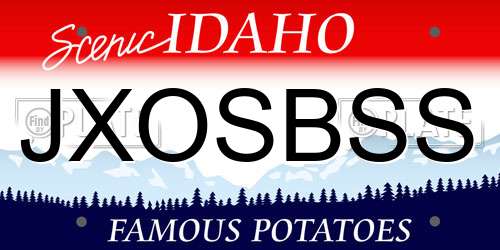 JXOSBSS Idaho License Plate