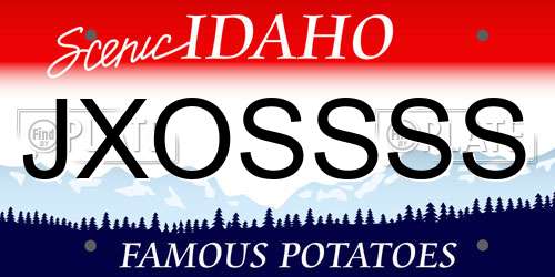 JXOSSSS Idaho License Plate