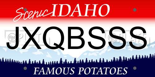 JXQBSSS Idaho License Plate