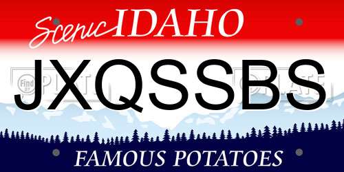 JXQSSBS Idaho License Plate