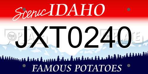 JXT0240 Idaho License Plate