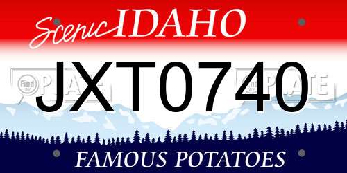 JXT0740 Idaho License Plate