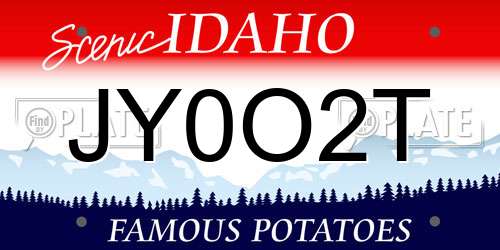 JY0O2T Idaho License Plate