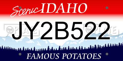 JY2B522 Idaho License Plate