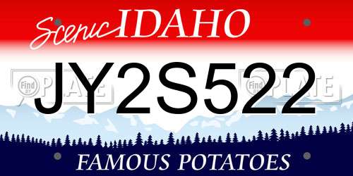 JY2S522 Idaho License Plate