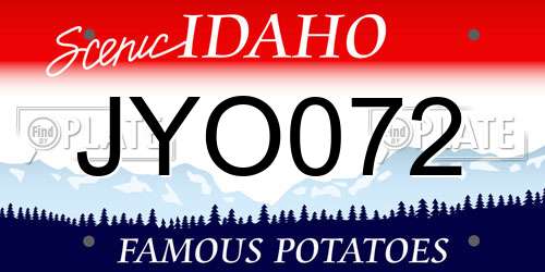 JYO072 Idaho License Plate