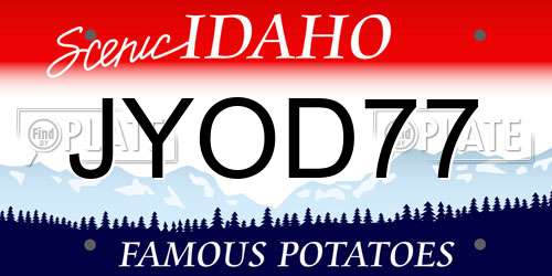 JYOD77 Idaho License Plate