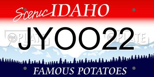 JYOO22 Idaho License Plate
