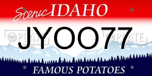 JYOO77 Idaho License Plate