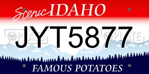 JYT5877 Idaho License Plate