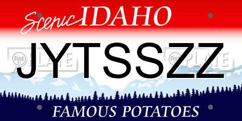 JYTSSZZ Idaho License Plate