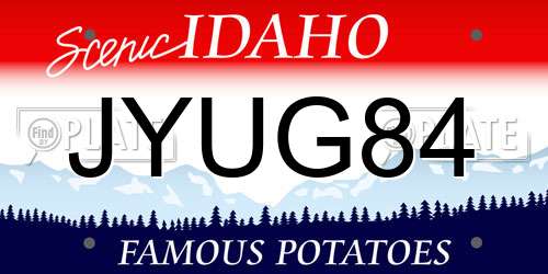 JYUG84 Idaho License Plate