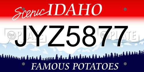 JYZ5877 Idaho License Plate