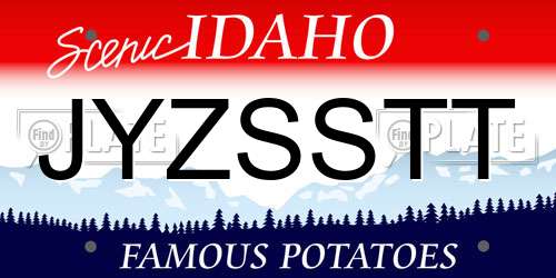 JYZSSTT Idaho License Plate
