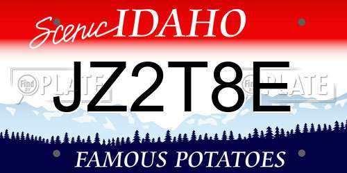JZ2T8E Idaho License Plate