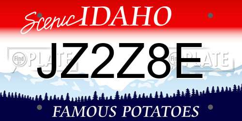 JZ2Z8E Idaho License Plate