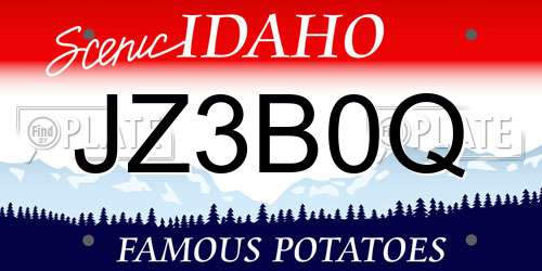 JZ3B0Q Idaho License Plate