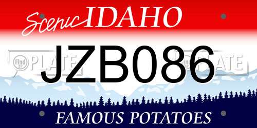 JZB086 Idaho License Plate