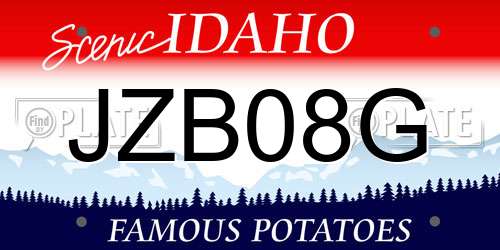 JZB08G Idaho License Plate