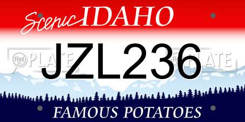 JZL236 Idaho License Plate