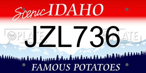 JZL736 Idaho License Plate