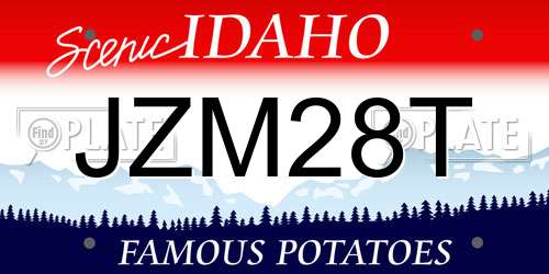 JZM28T Idaho License Plate