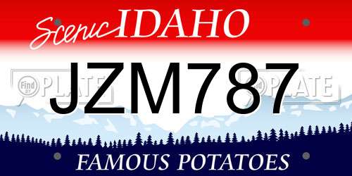 JZM787 Idaho License Plate