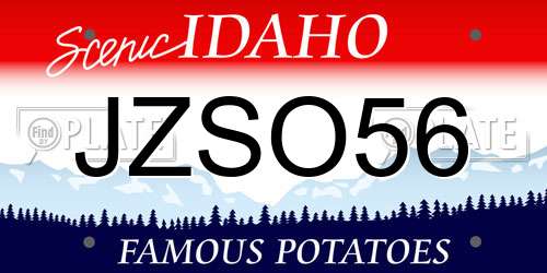 JZSO56 Idaho License Plate