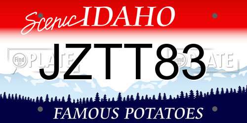 JZTT83 Idaho License Plate