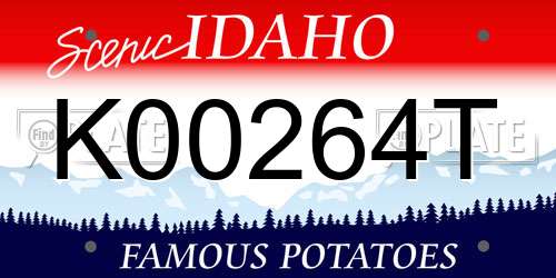K00264T Idaho License Plate
